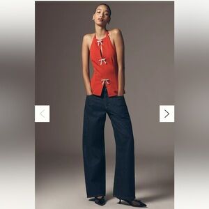 NWT Maeve Bow Embellished Red Tank Top